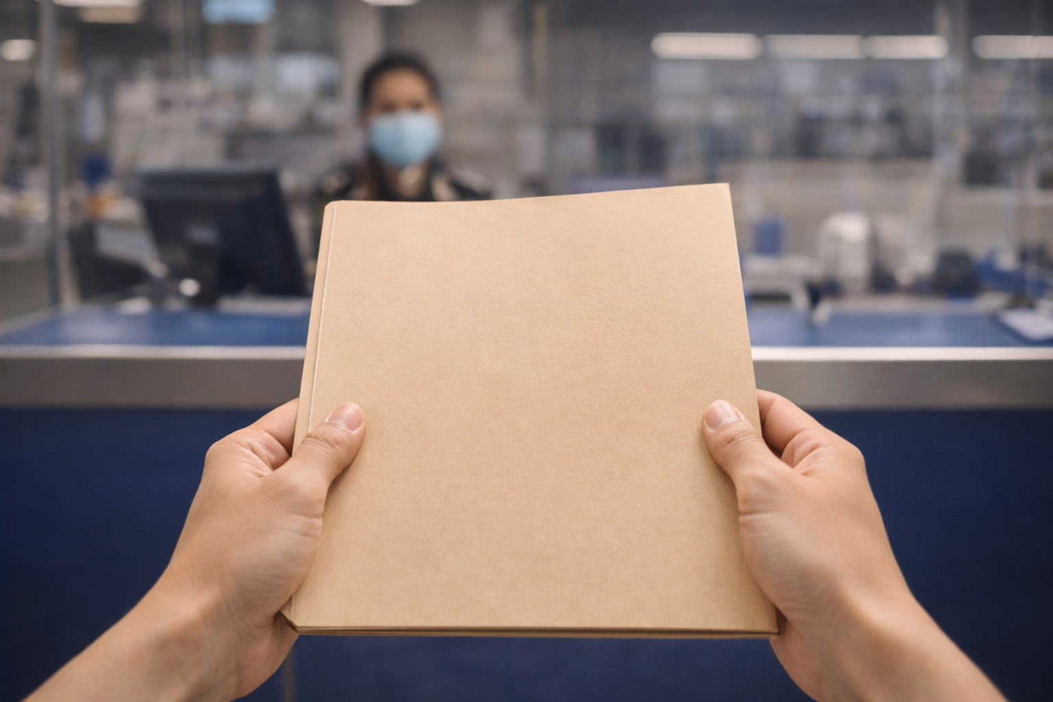 Immigration office counter (no text)